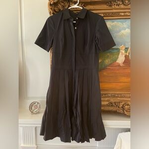 Theory navy pleated wear to work dress EUC 4